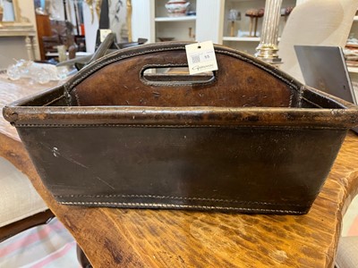 Lot 55 - A leather cutlery tray