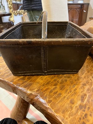 Lot 55 - A leather cutlery tray