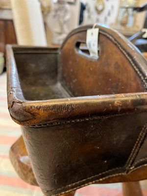 Lot 55 - A leather cutlery tray