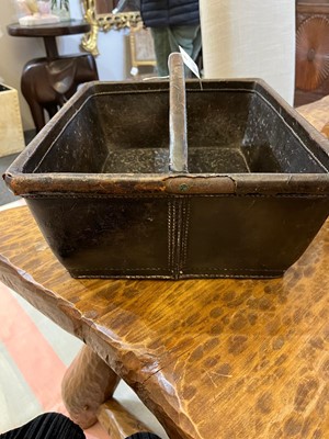 Lot 55 - A leather cutlery tray