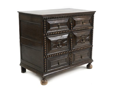 Lot 452 - A Carolean style oak chest of drawers