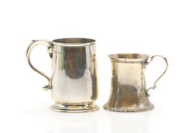 Lot 10 - Two silver Christening mugs