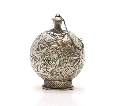 Lot 35 - A white metal pilgrim flask