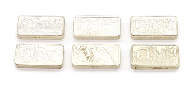 Lot 13 - A set of six silver ingots