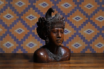 Lot A carved hardwood bust