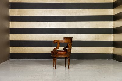 Lot 235 - A Louis Philippe walnut office chair