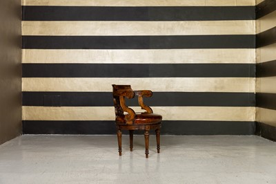 Lot 235 - A Louis Philippe walnut office chair