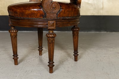Lot 235 - A Louis Philippe walnut office chair