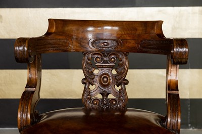 Lot 235 - A Louis Philippe walnut office chair