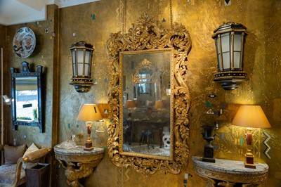 Lot A large giltwood mirror