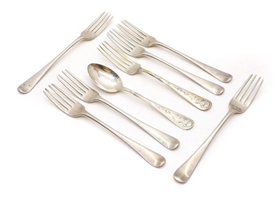 Lot 52 - A set of George III silver forks