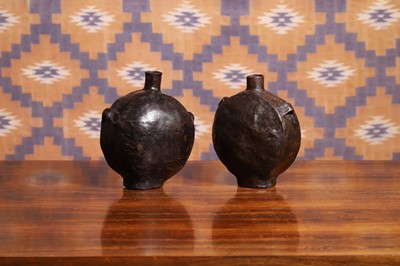 Lot Two gum lacquer moon flasks