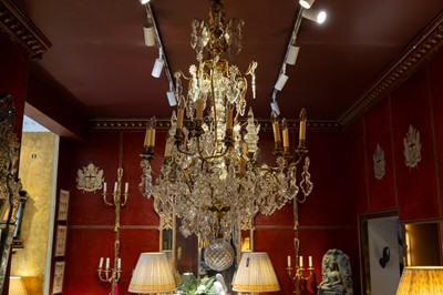 Lot 1 - A Louis Philippe cut-glass and gilt-brass chandelier