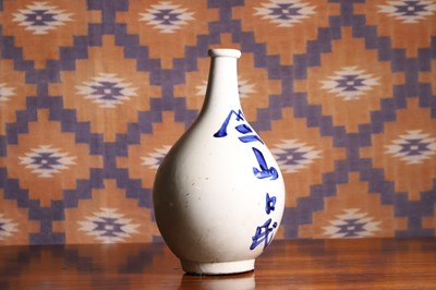 Lot A blue and white sake bottle