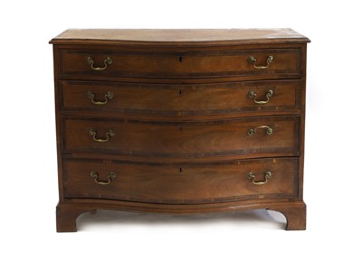 Lot 741 - A George III crossbanded mahogany serpentine chest of drawers