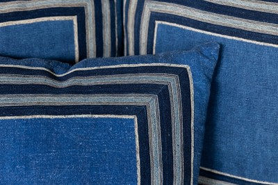 Lot 158 - A group of five indigo-dyed cushions