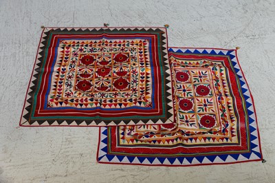 Lot 97 - Two appliquéd and embroidered chakla panels