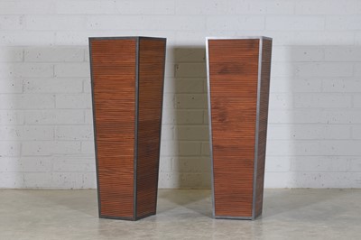 Lot 391 - A pair of contemporary wood and metal planters