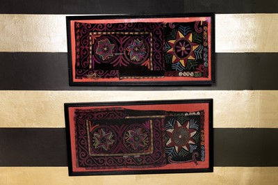 Lot 42 - A pair of suzani fragment collages