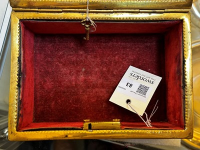 Lot 83 - A porcelain and gilt-metal casket