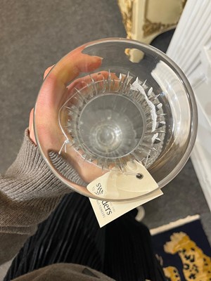 Lot 154 - A near pair of Baccarat ‘Edwige’ cut-glass vases