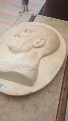 Lot 74 - A marble portrait relief
