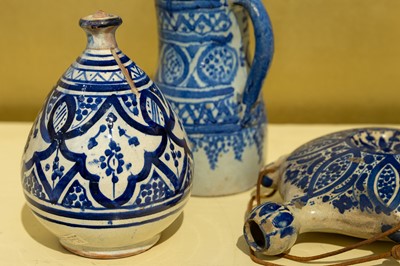 Lot 668 - A group of Moroccan blue and white pottery