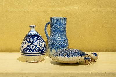 Lot 668 - A group of Moroccan blue and white pottery