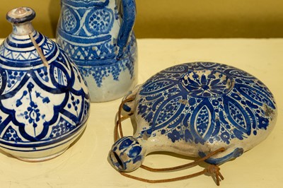 Lot 668 - A group of Moroccan blue and white pottery