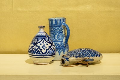 Lot 668 - A group of Moroccan blue and white pottery