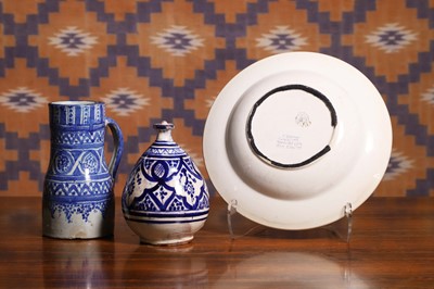Lot 668 - A group of Moroccan blue and white pottery