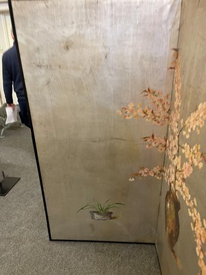 Lot 40 - A two-fold painted and silvered screen