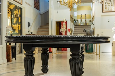 Lot 407 - A large ebonised mahogany centre table
