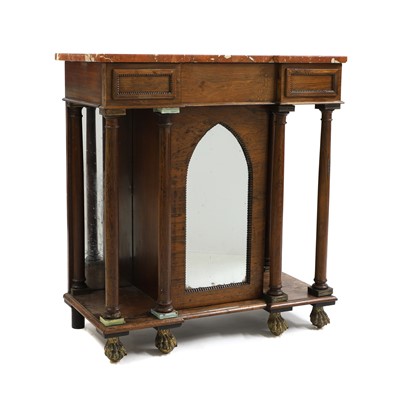 Lot 420 - A Victorian rosewood marble top side cabinet