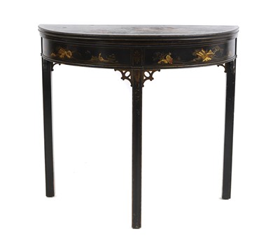 Lot 669 - A George III style japanned card table