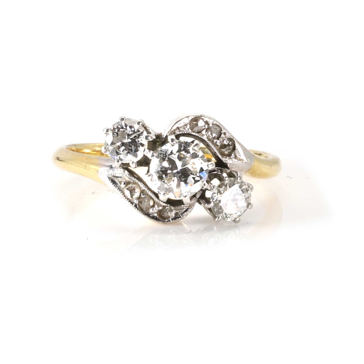 Lot 79 - A three stone diamond ring