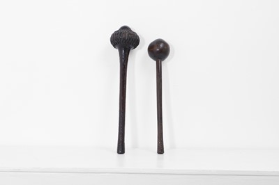 Lot 377 - Two Oceanic wooden throwing clubs