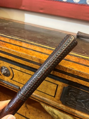 Lot 377 - Two Oceanic wooden throwing clubs