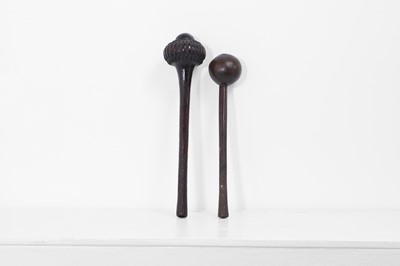 Lot 377 - Two Oceanic wooden throwing clubs