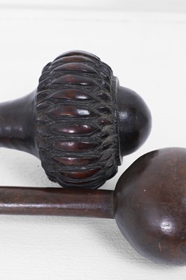 Lot 377 - Two Oceanic wooden throwing clubs