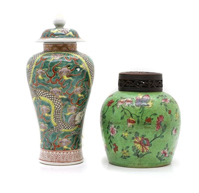 Lot 87 - A Chinese famille rose jar and cover