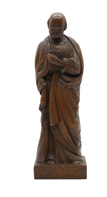 Lot 339 - A carved oak figure of a monk