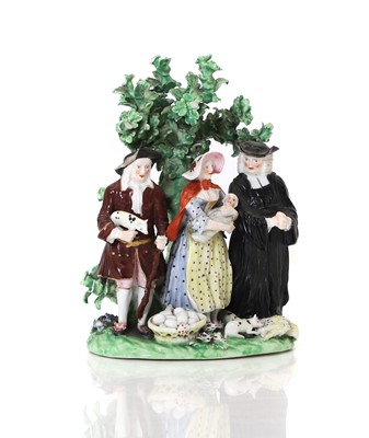 Lot 112 - A Derby porcelain figure group