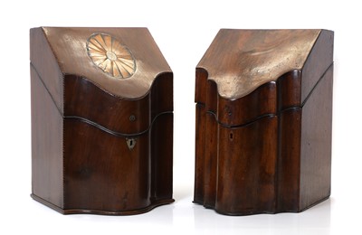 Lot 269 - Two George III mahogany knife boxes