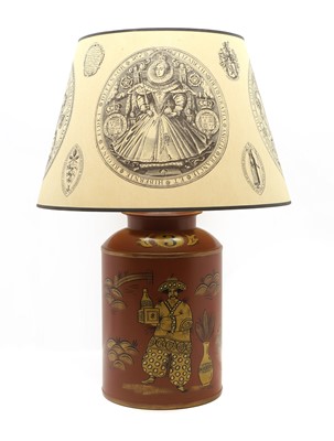 Lot 409 - A Toleware lamp