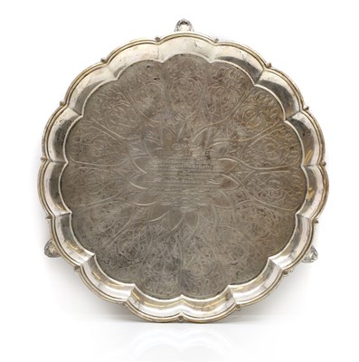 Lot 3 - A large Victorian silver salver