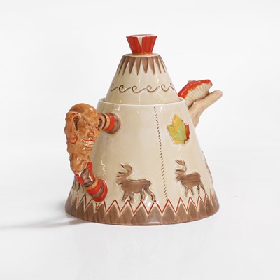 Lot 199 - A pottery teepee teapot and cover