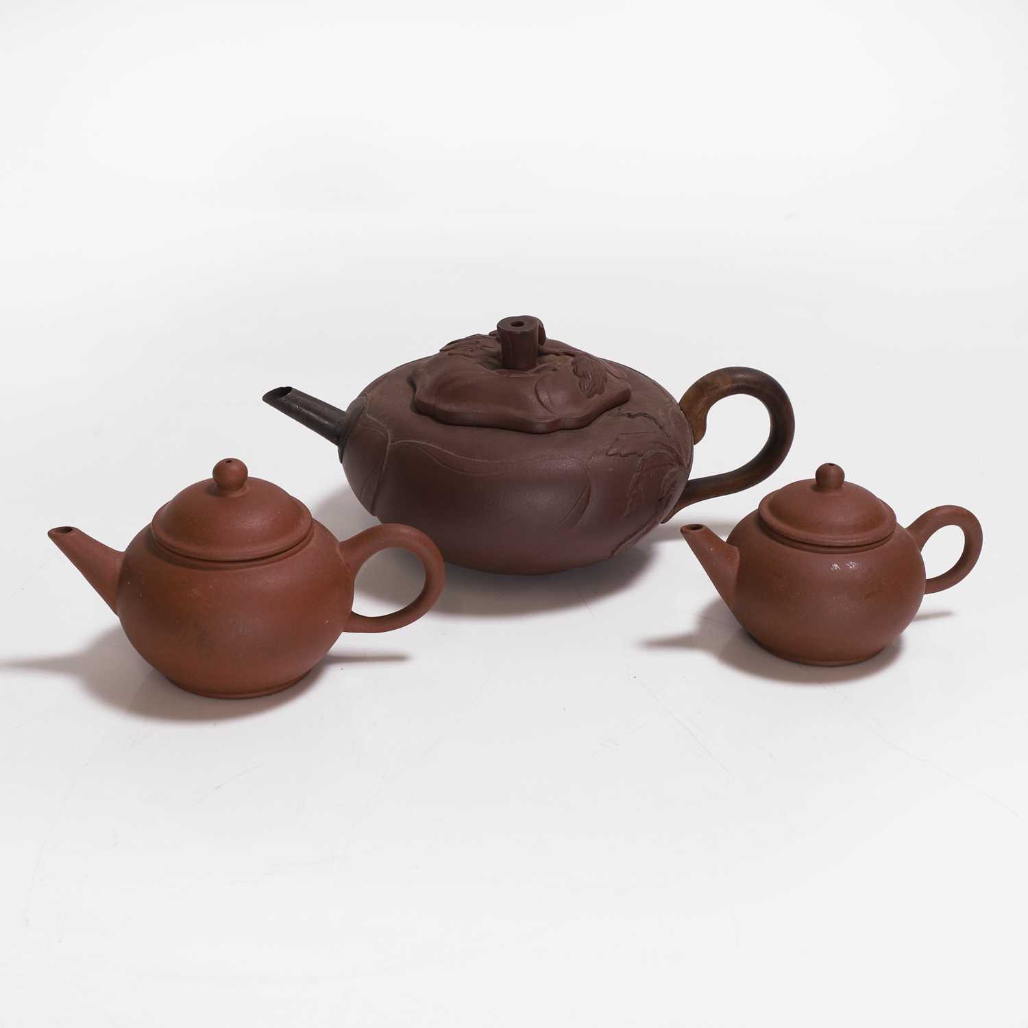 Lot 187 - Three Chinese Yixing zisha teapots