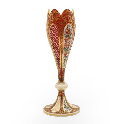 Lot 193 - A Bohemian ruby glass vase