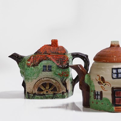 Lot 195 - A collection of Staffordshire 'cottage ware' teawares